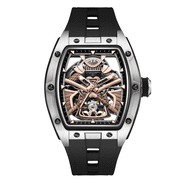 MEGIR Men Mechanical Watches Hollow Out Automatic Movement Wristwatch Clock Waterproof Steel Case