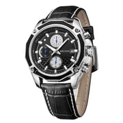 MEGIR Men Watches Fashion Quartz Sports Large Dial Wristwatches Waterproof Leather Clock Chronograph