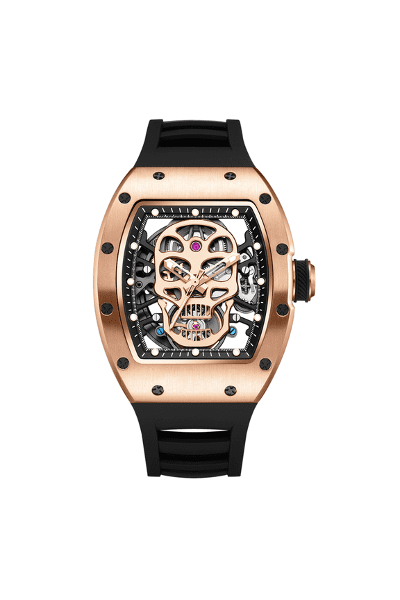 Men Watches Skull Hollow Dial Face Mechanical Clock Waterproof Sport Automatic Wristwatches