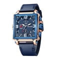 thumbnail image 1 of MEGIR Men's Watch Chronograph Clock Luxury Square Quartz Luminous Waterproof Calendar Wristwatch, 1 of 11