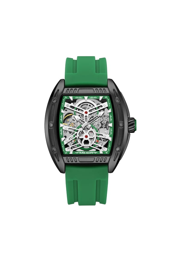 Sport Mechanical Wristwatch Men Silicone Automatic Watch Waterproof Luminous Big Dial Clock