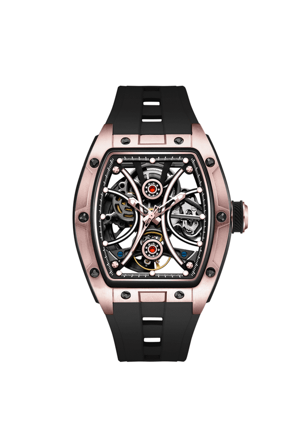 Sport Watches for Men Skeleton Dial Automatic Mechanical Luminous Waterproof Business Watch