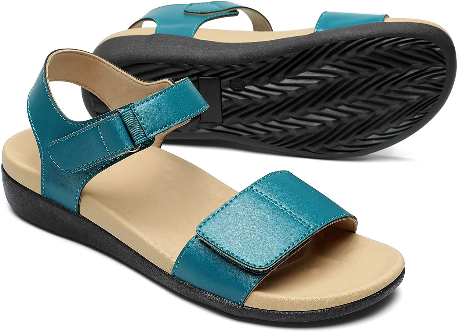 MEGNYA Comfortable Arch Support Walking Sandals for Women, Plantar