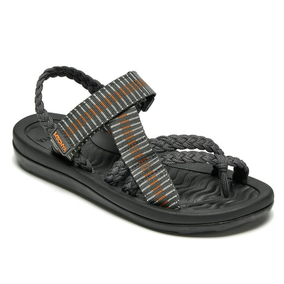 MEGNYA Hiking Sandals for Women, Comfortable Walking Flip Flop Sandals with Arch Support, Athletic Sandals with Hook and Loop Straps for Beach Vacation Adventure