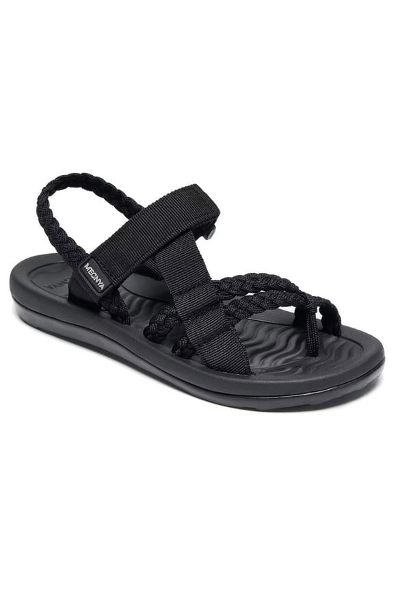 Hiking Sandals for Women, Comfortable Walking Flip Flop Sandals with Arch Support, Athletic Sandals with Hook and Loop Straps for Beach Vacation Adventure