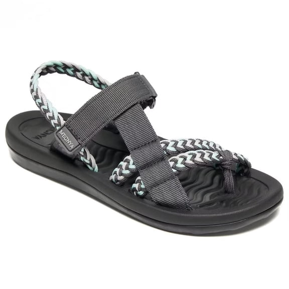 MEGNYA Hiking Sandals for Women, Comfortable Walking Flip Flop Sandals with Arch Support, Athletic Sandals with Hook and Loop Straps for Beach Vacation Adventure