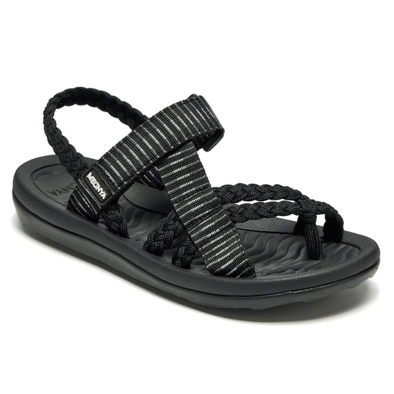 MEGNYA Hiking Sandals for Women, Comfortable Walking Flip Flop Sandals with Arch Support, Athletic Sandals with Hook and Loop Straps for Beach Vacation Adventure