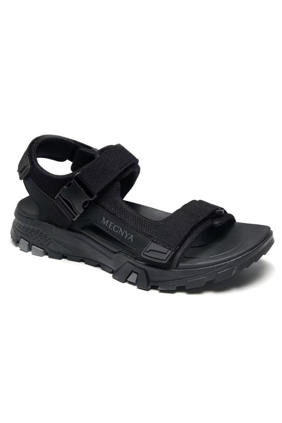 Mens Comfortable Walking Sandals - Soft Sports Hiking Sandals with Three Adjustable Hook And Loop Straps, Casual Beach Athletic Sandals for Outdoor Active Camping