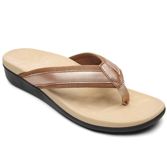 MEGNYA Orthotic Flip Flops For Women,Plantar Fasciitis Sandals For Flat Feet with Arch Support Thong Style Flip Flops Sandals for Comfortable Walk