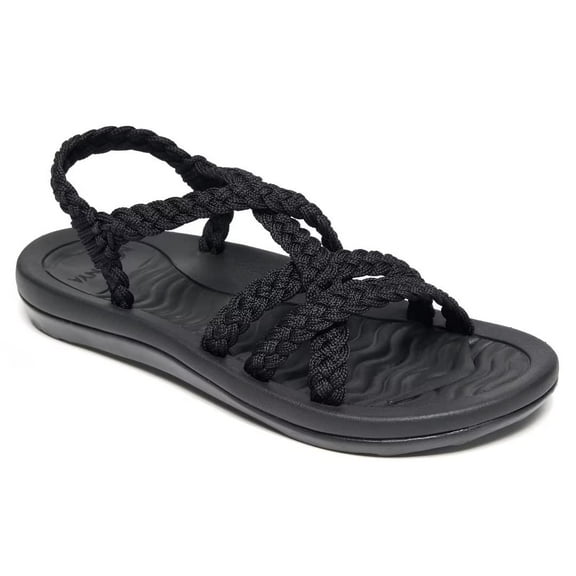 MEGNYA Women's Comfortable Arch Support Walking Sandal, Black, 8