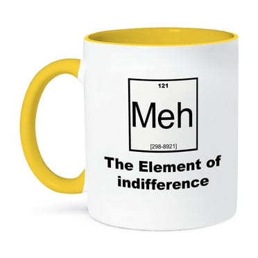 3dRose, MEH - The Element of indifference, 11oz Two-Tone Yellow Mug