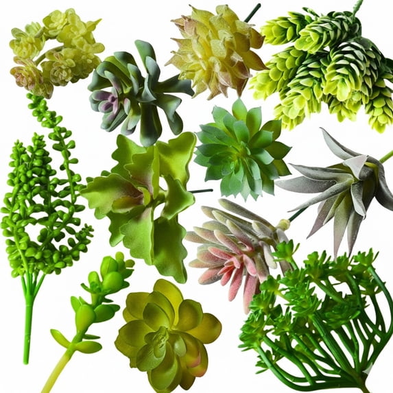 MEHOOM 12 Pcs Artificial Succulent Plants Unpotted, Succulents Fake & Succulant Plants for DIY Craft, Faux Plants Decor for Home Decor, Garden, Office, and Party Decorations