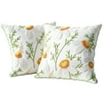 thumbnail image 1 of MEHOOM Farmhouse Throw Pillow Covers 18x18 Set of 2, Soft Decorative Pillow Covers, Floral Hand Embroidered Cushion Cases Set, Boho Home Decor for Sofa Living Room Couch Bedroom Car, 1 of 9