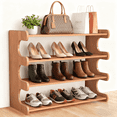 thumbnail image 1 of MEHOOM 4 Tier Bamboo Shoe Rack Organizer for Closet, Entryway, Dorm, Garage, Sturdy Shoe Storage Shelf, 28"x11"x20" (Natural), 1 of 13