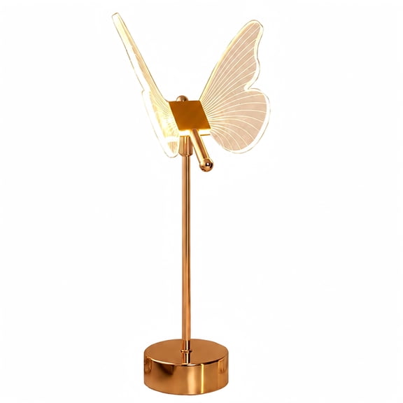 MEHOOM Butterfly Night Light with 3 Color Temperatures, Mid-Century Modern Plug-in Table Lamp, Acrylic Base & LED Mood Lighting for Bedside Table, Teen Girl Room Decor, Dimmable Accent Light