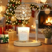 MEHOOM Crystal Candle Warmer Lamp with Dimmer Timer, Adjustable Height Warmer for Jar Candles, with 2 Bulbs, Home Decor Gifts for Bedroom Living Room