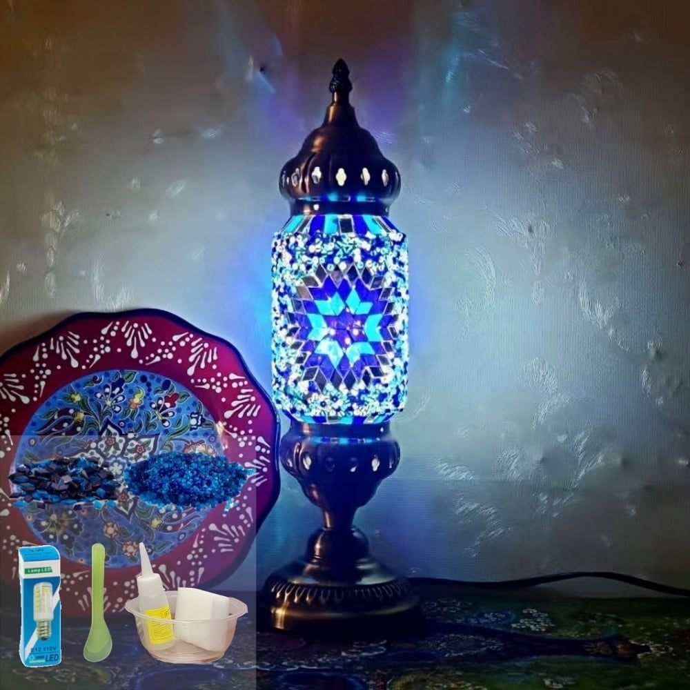 MEHOOM DIY Mosaic Lamp Kit,Turkish Crafts Kit for Adult,Moroccan Decor,Mothers Day Gift Ideas