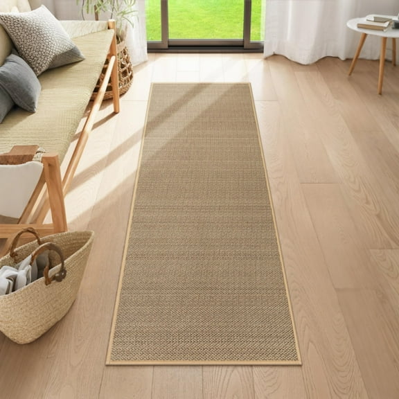 XGVGI 17"x59" Jute Runner Rug Clearance, Washable Non-Slip Rug for Hallway, Kitchen, Entryway