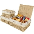 thumbnail image 1 of MEHOOM Decorative Storage Baskets, Natural Paper Rope Wicker Baskets with Lid & Liner, Baskets and Bins for Bedroom, Living Room, Kitchen, Table, Home Decor (3 Pack), 1 of 10