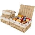thumbnail image 1 of MEHOOM Decorative Storage Baskets, Natural Paper Rope Wicker Baskets with Lid & Liner, Baskets and Bins for Bedroom, Living Room, Kitchen, Table, Home Decor (3 Pack), 1 of 10