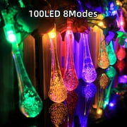 MEHOOM 100 Count LED Solar String Lights, 39 Ft Solar Powered Outdoor Lights, Outdoor Waterproof Solar Lights for Garden Decor