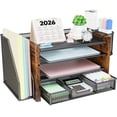 thumbnail image 1 of MEHOOM Desk Organizer, 4-Tier Desktop File Organizer with Drawer and 2 Pen Holders, 1 of 9
