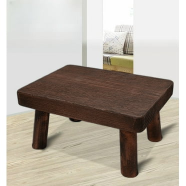 MEHOOM Wooden Step Stools for Adults 300 Pounds, Load 500lbs Rustic Brown Anti-slip, for Bedroom High Bed