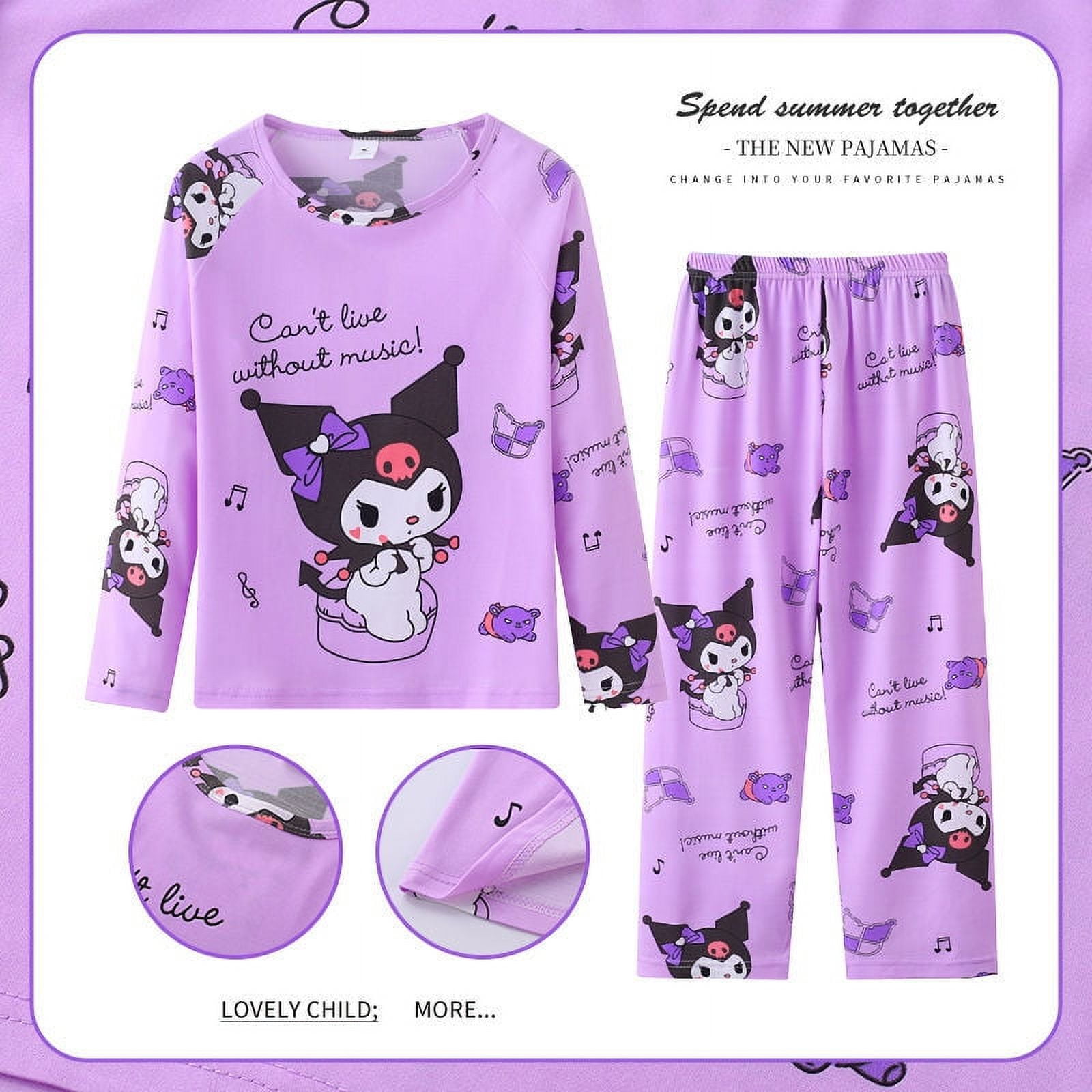 MEI 2024 NEW Anime Sanrio Cinnamoroll Children Pajamas Suit Spring Long