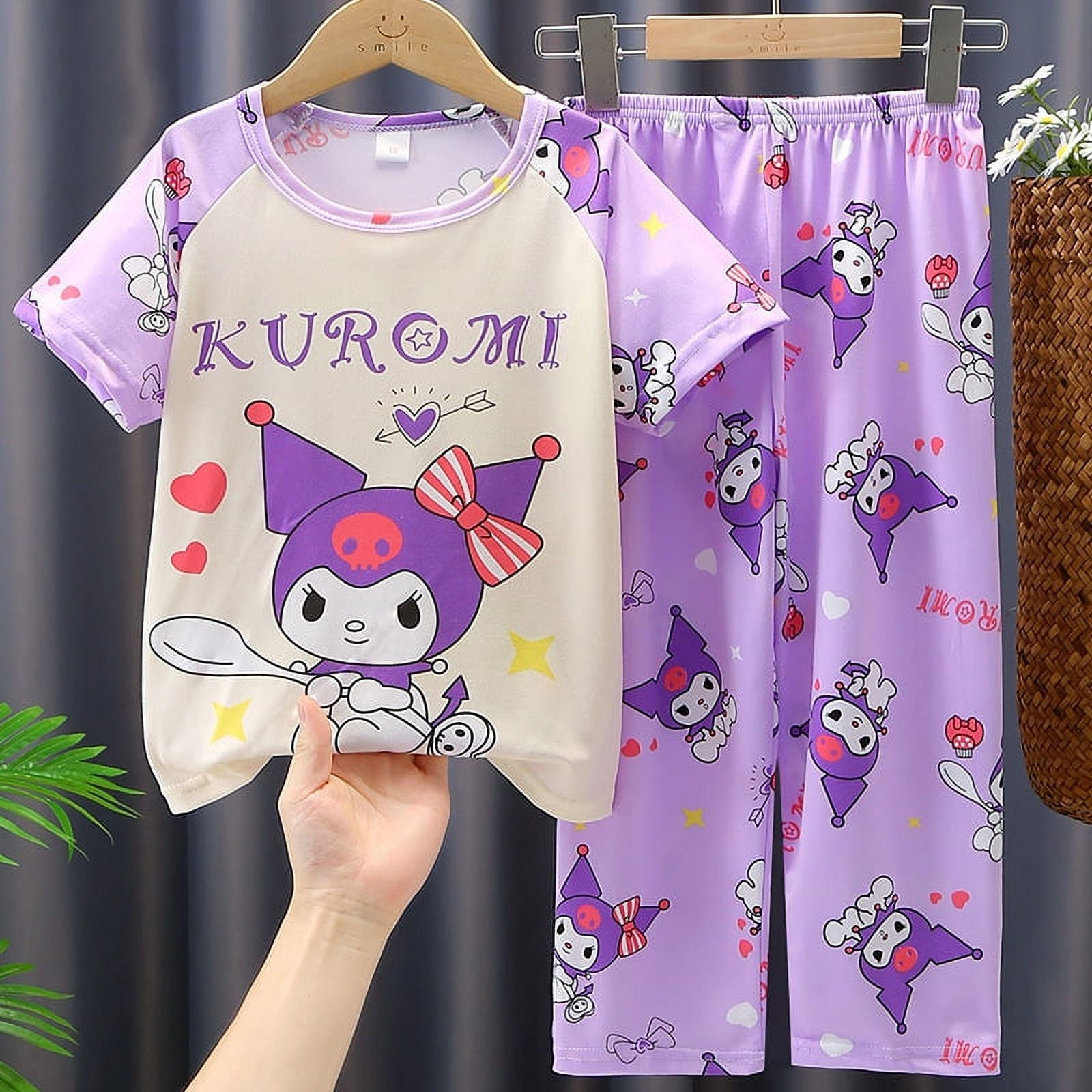 MEI 2024 NEW Summer Sanrio Children Pajamas Suit Anime Hello Kitty