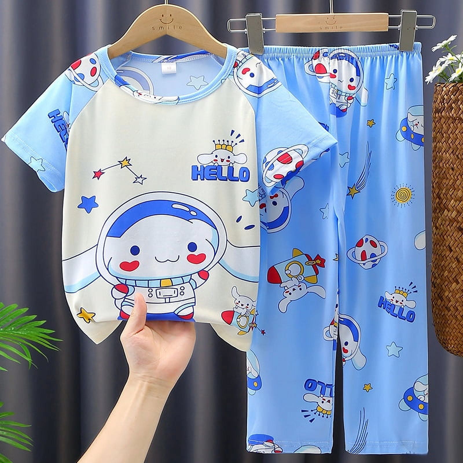 MEI 2024 NEW Summer Sanrio Children Pajamas Suit Anime Hello Kitty