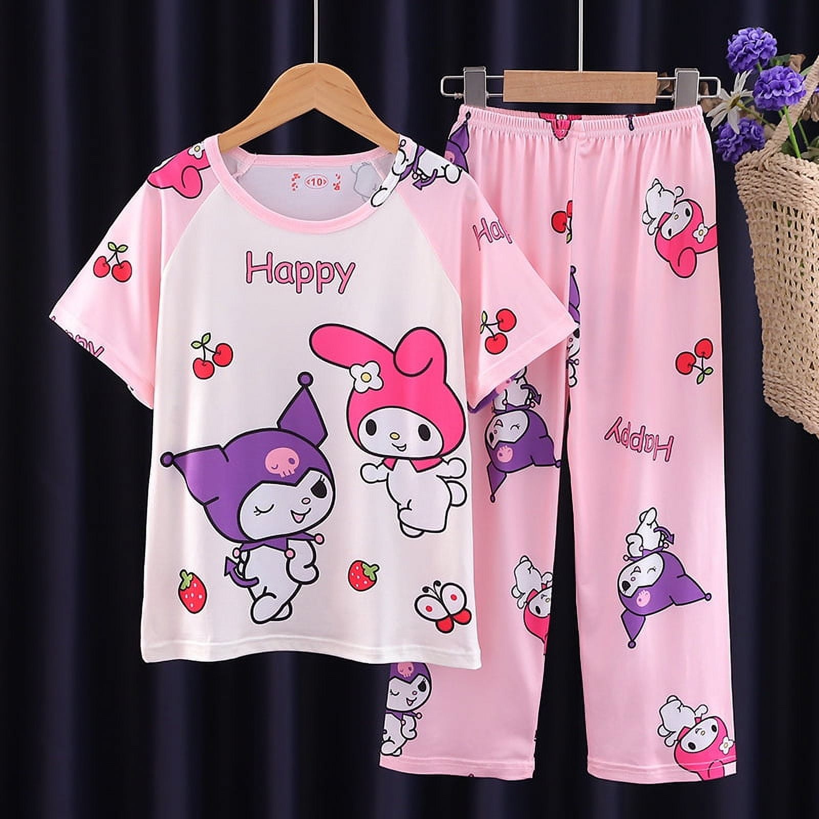 MEI 2024 NEW Summer Sanrio Children Pajamas Suit Anime Hello Kitty