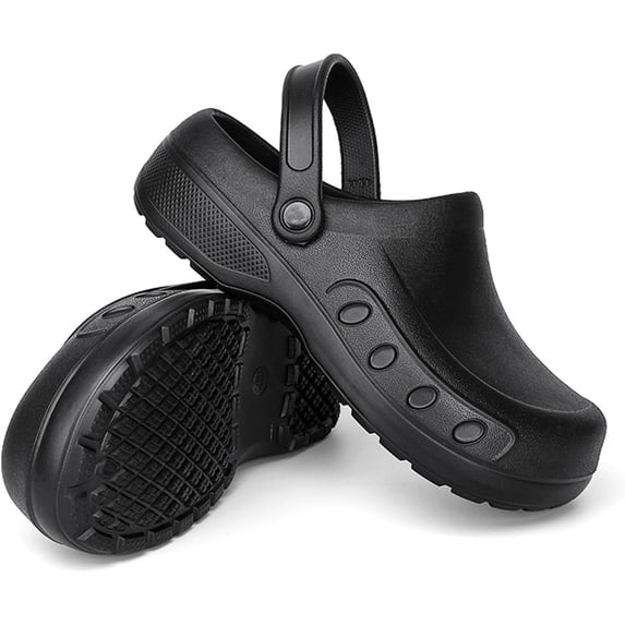 Men's Chef Clogs, Non-Slip Safety Shoes, Waterproof and Oil Resistant, Adjustable Straps, Suitable for Restaurant, Kitchen, Nursing Work, Garden Clogs for Catering Cooking.