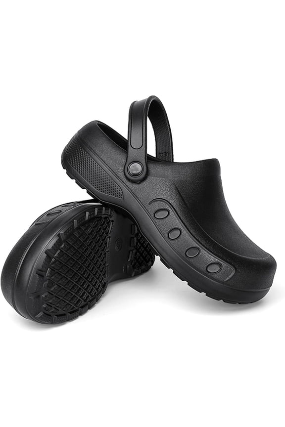 Men's Chef Clogs, Non-Slip Safety Shoes, Waterproof and Oil Resistant, Adjustable Straps, Suitable for Restaurant, Kitchen, Nursing Work, Garden Clogs for Catering Cooking.