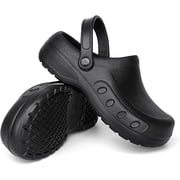 Mens Chef Clogs, Non-Slip Safety Shoes, Waterproof and Oil Resistant, Adjustable Straps, Suitable for Restaurant, Kitchen, Nursing Work, Garden Clogs for Catering Cooking.