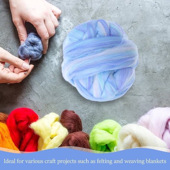 MEIBUTYUP 1 Pack Cotton Wool Multi-Color for Needle Felting and Craft Projects Enthusiasts