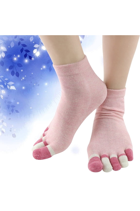 Womens Five Toe Cotton Socks, Breathable Socks for Outdoor Activities, 1 Pair Comfortable and