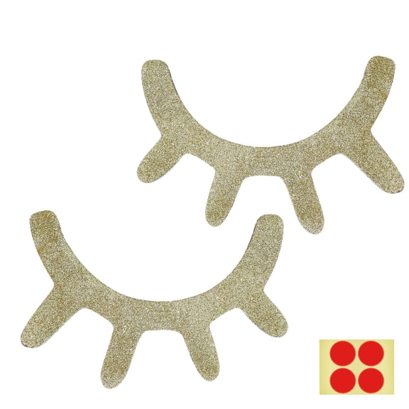 MEIBUTYUP 1 Pair 3D Golden Eyelash Wall Stickers, Room Decor, Wooden Style Art for Bedroom