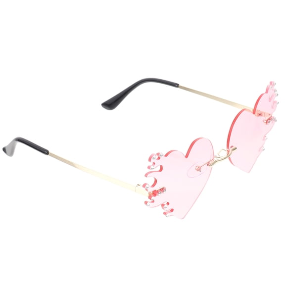 MEIBUTYUP 1 Pair Heart Shaped Sunglasses Metal Frame Protective Eyewear for Party Back to School Accessories