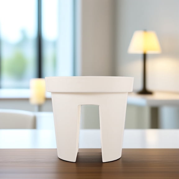 MEIBUTYUP White Plastic Flowerpot Planter for Indoor and Outdoor Use, Decorative Pot, 1 Piece