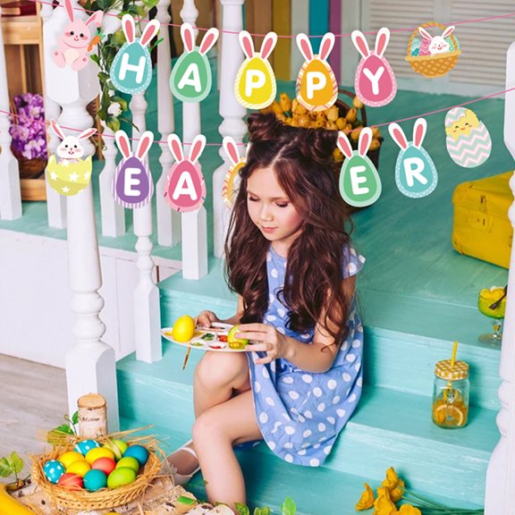 MEIBUTYUP 1 Set Assorted Paper Decorations for Easter Party Background and Celebration Decor