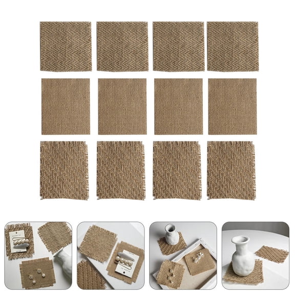 MEIBUTYUP 1Set Vintage Linen Cup Pads and Candle Mats for Home Decor and Cafe Adornment