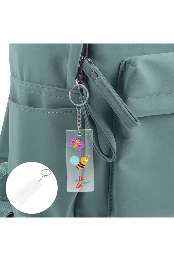 1Set White Acrylic Blank Keychain for DIY Multi Function Portable Key Accessories