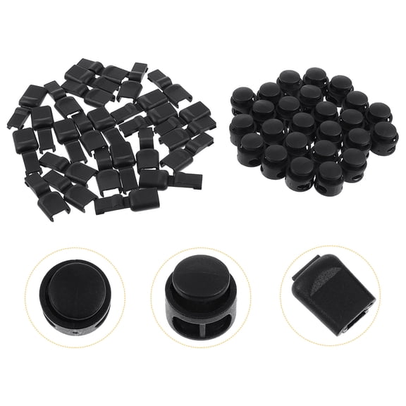 MEIBUTYUP  1 Set Black ABS Plastic Shoelace Buckle Locks Secure Shoelaces 0.60.60.6in