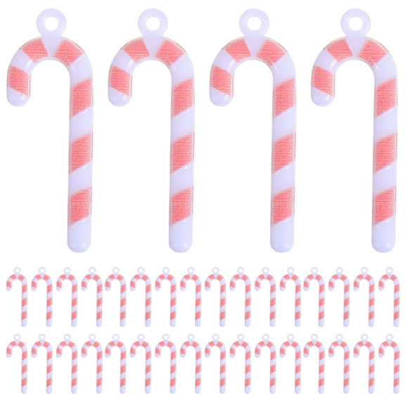 MEIBUTYUP 100Pcs Candy Cane Hanging Ornaments Plastic Christmas Tree Holiday Decorations