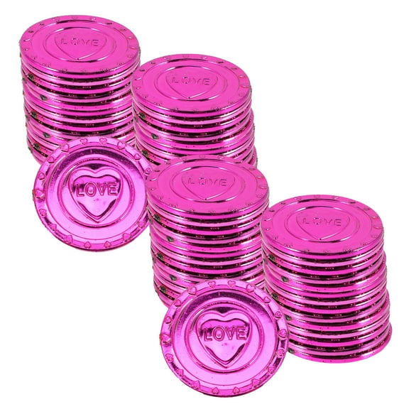 MEIBUTYUP 100 Pcs Red Plastic with Heart Design for Valentine's Day Wedding Party Decorations and Centerpieces