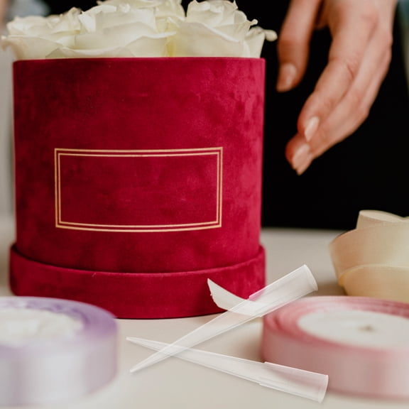 MEIBUTYUP 100 Clear Plastic Flower Stem Tubes for Floral Arrangements, Bouquets, and Craft Projects Supplies