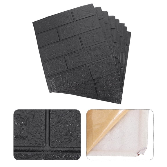 MEIBUTYUP 10Pcs Durable Xpe 3D Wall Stickers Brick Pattern Wallpaper for Wall Decoration