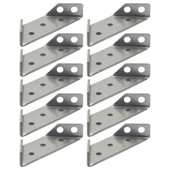 MEIBUTYUP 10Pcs Stainless Steel Corner Braces Heavy Duty Trapezoid Angle Brackets for Furniture Fastening
