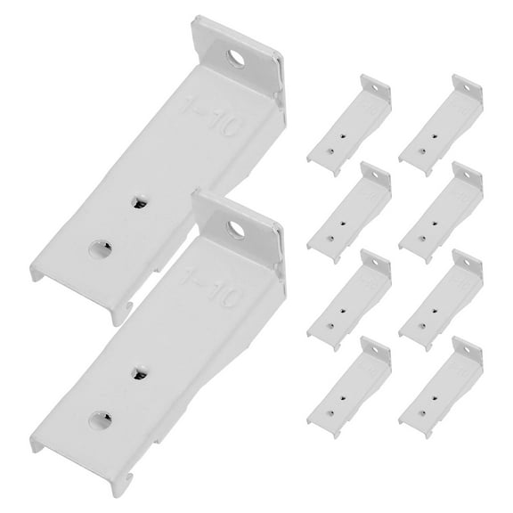 MEIBUTYUP 10Pcs Curved Curtain Rail Brackets White Iron Wall Mount Hardware for Secure Drapery Track