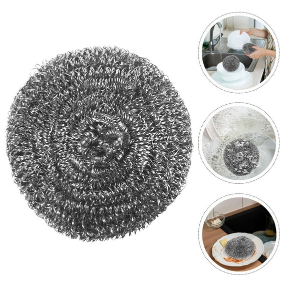 MEIBUTYUP 12-Pack Steel Pot Scrubber Brushes for Kitchen Cleaning, Heavy Duty Decontamination Set for Home and Dishwasher Use